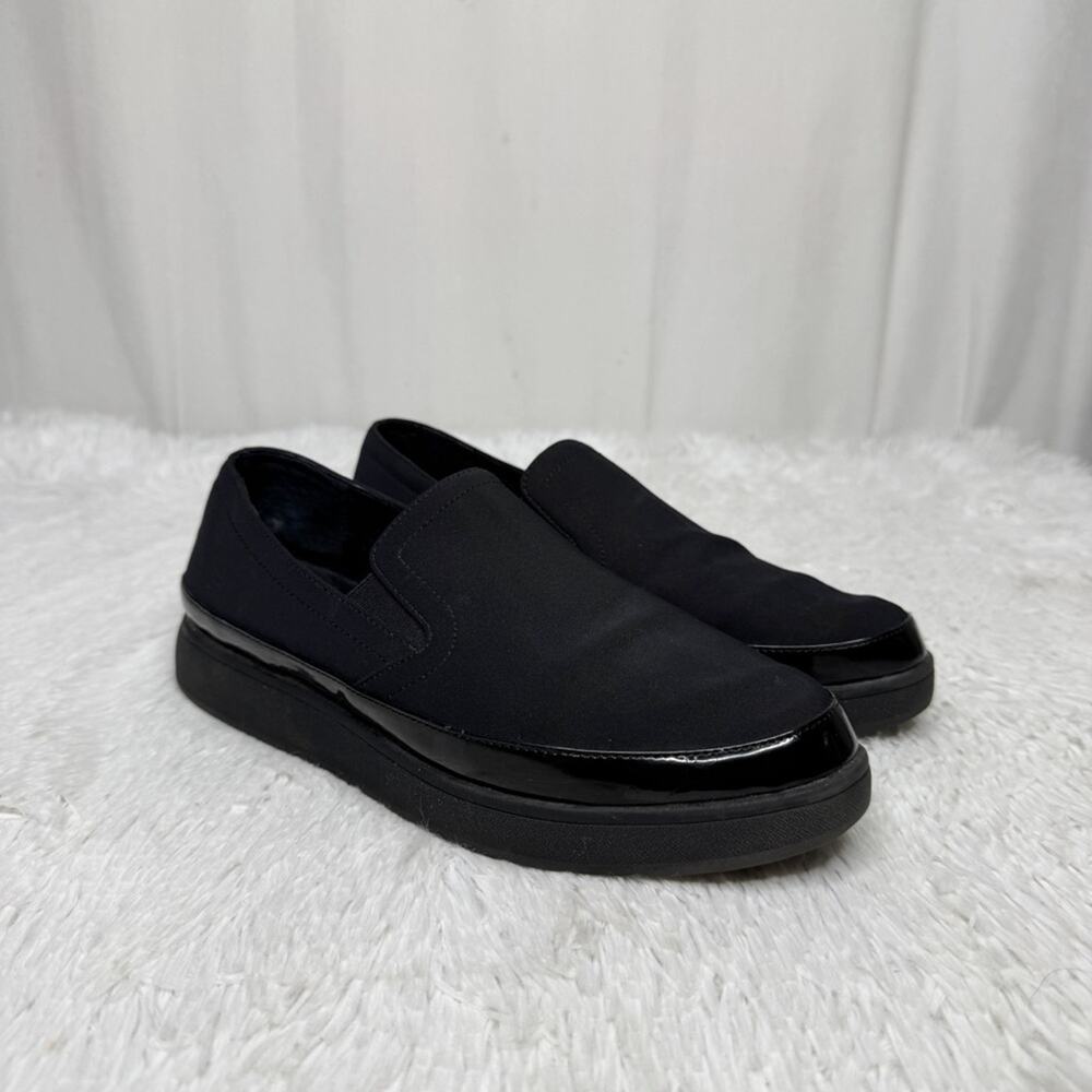 DONALD J. PLINER / black Meg platform slip on loafer sneakers / 8.5